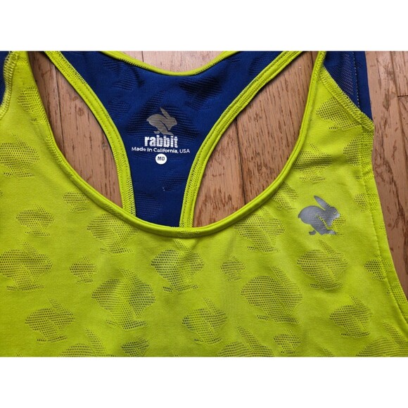 Rabbit Men's Racerback Tank Top 'Champ' Size Medium Yellow Blue - Picture 2 of 3